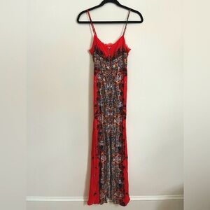 Free People Intimately ‘Morning Song Printed Maxi Slip Dress’ in Red size XS